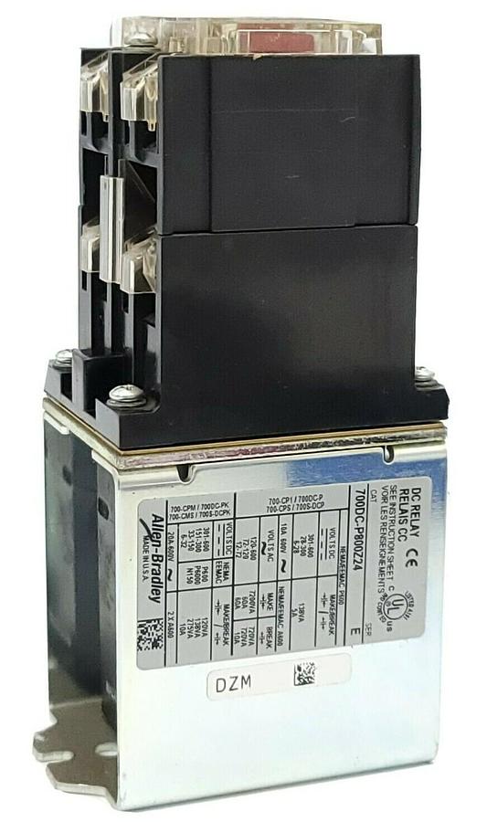 Used ALLEN BRADLEY 700DC-P800Z24 SER. E DC RELAY 24V, 700DCP800Z24