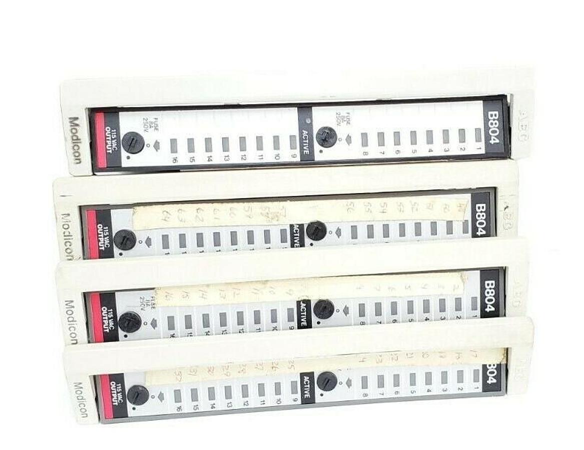 Used LOT OF 4 MODICON AS-B804-016 115VAC OUTPUT MODULES ASB804016