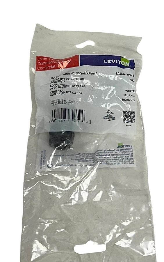 Used 23 LEVITON 6AUJK-RW6 / 6AUJKRW6 CAT 6A Atlas-X1 QuickPort CONNECTORS WHITE NSFS