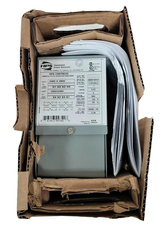 NIB HPS HAMMOND C1FC05LE 1PH POTTED TRANSFORMER 0.05KVA 60HZ