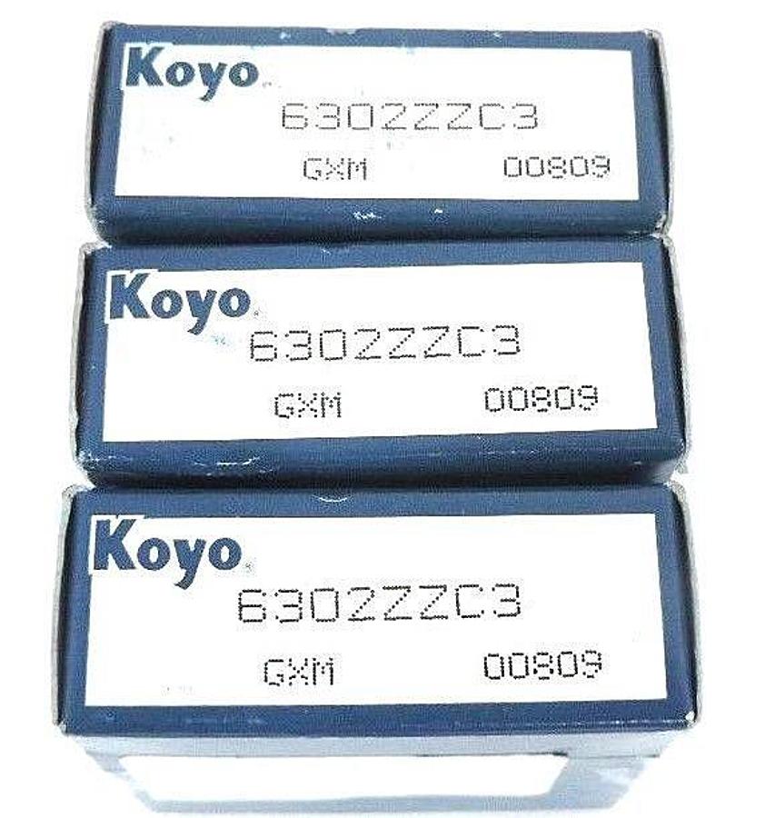 Used LOT OF 3 NIB KOYO 6302ZZC3 BALL BEARINGS 15X42X13MM DOUBLE SHIELDED