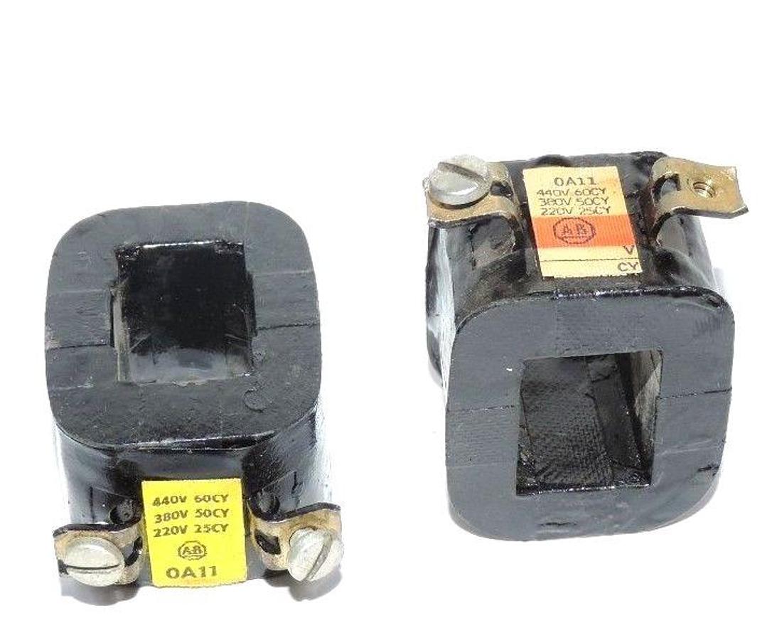 Used LOT OF 2 ALLEN BRADLEY 0A11 COILS 440V 60CY, 380V 50CY, 220V 25CY