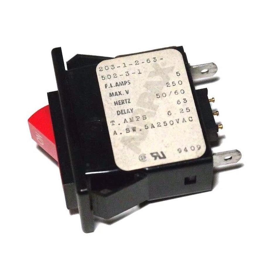 Used LOT OF 4 AIRPAX 203-1-2-63-502-3-1 CIRCUIT BREAKER 5A, 250VAC, 203126350231