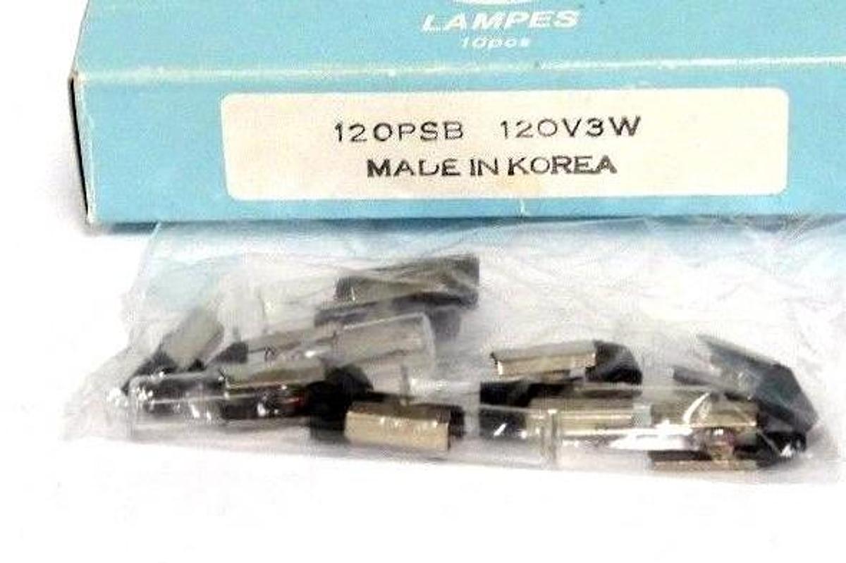 Used BOX OF 10 NEW O.R. 120PSB LAMPES 120V3W