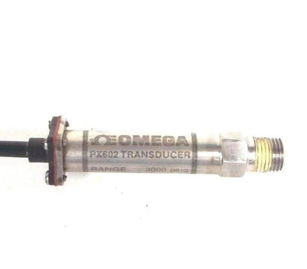 Used OMEGA PX602 TRANSDUCER RANGE: 3000PSIG PROOF: 4500PSIG INPUT: 5-10VDC OUTPUT 10M