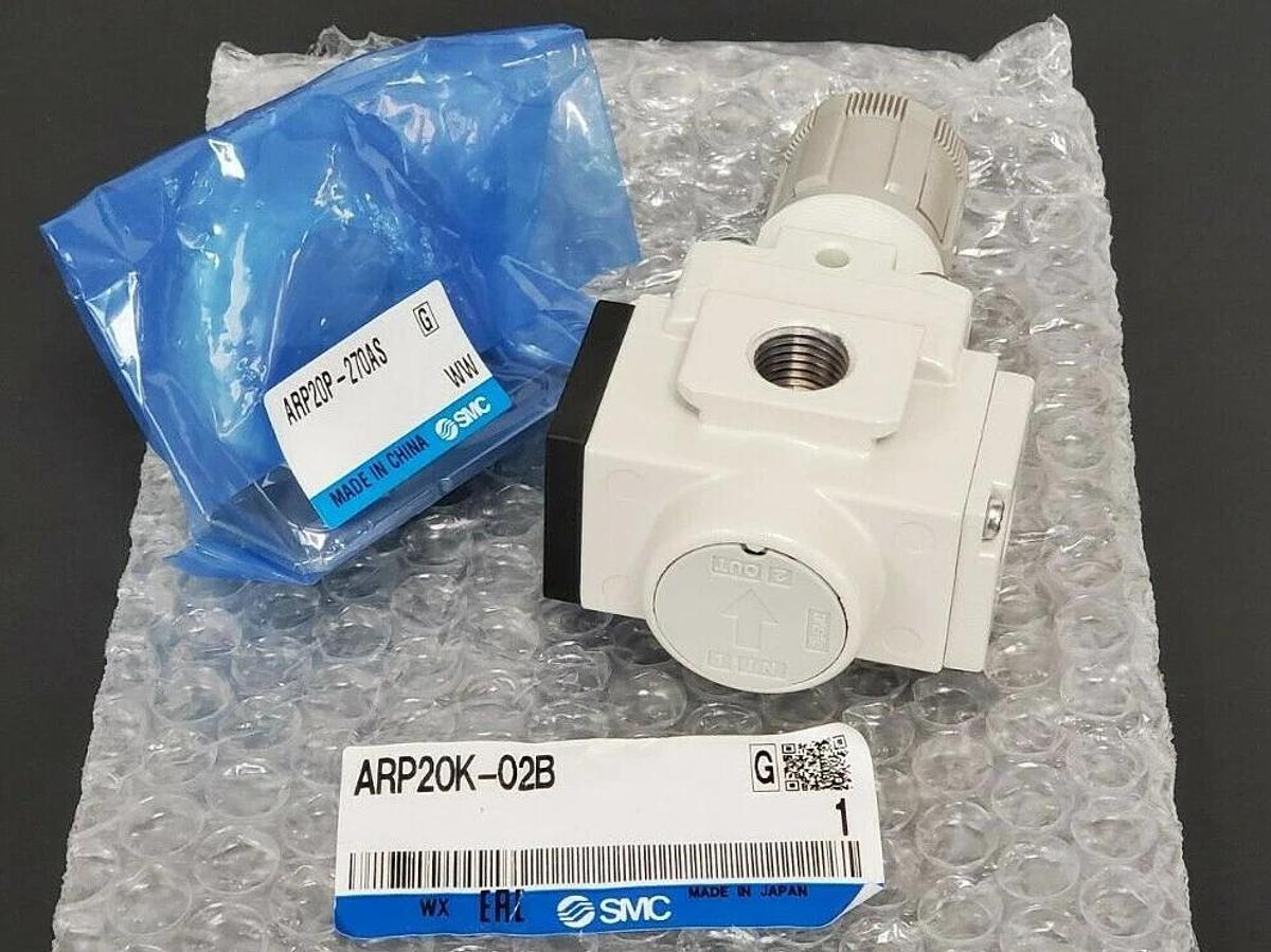 Used NEW SMC ARP20K-02B PRECISION REGULATOR ARP20K02B, 1/4'', 0.005-0.4 MPa