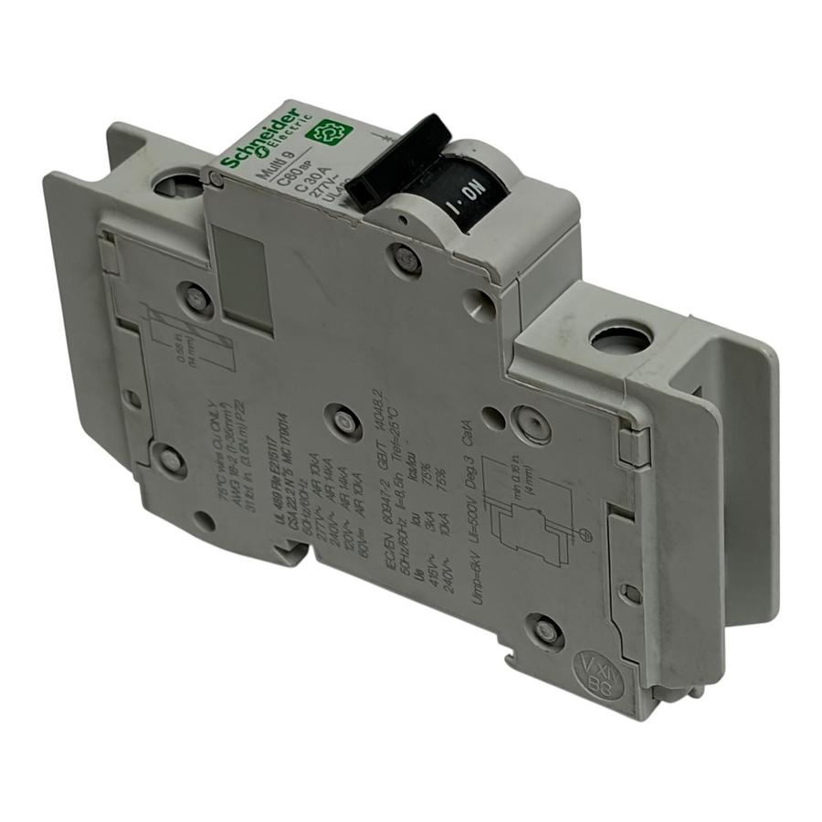 Used Schneider Electric M9F42130 Multi9 C60BP 1 Pole 30A C Curve Circuit Breaker New