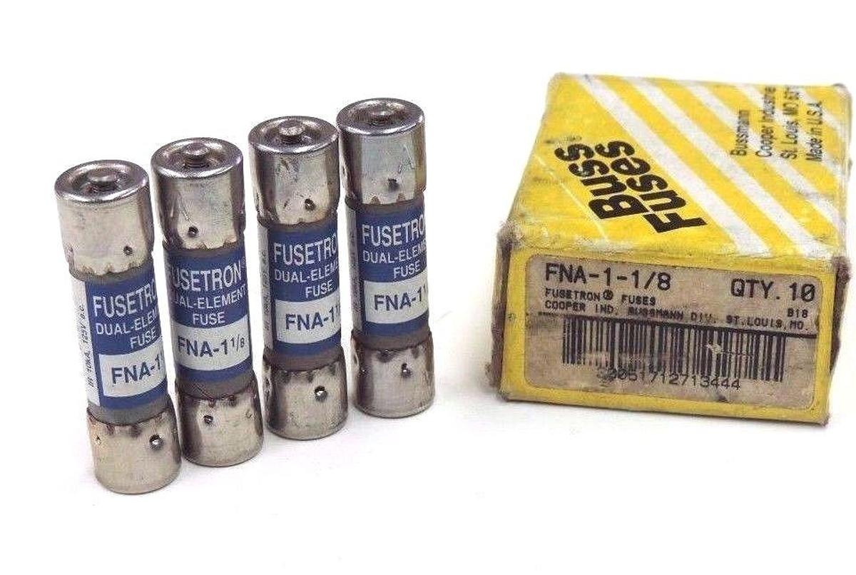 LOT OF 4 NIB COOPER BUSSMANN FNA-1-1/8 DUAL-ELEMENT FUSES FNA118