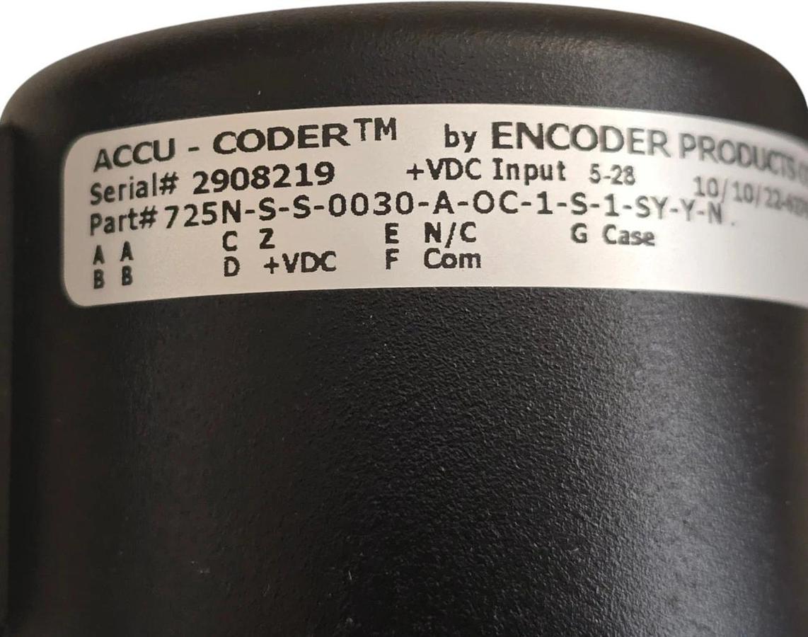 Accu-Coder 725N-S-S-0030-A-OC-1-S-1-SY-Y-N Incremental Shaft Encoder 3/8" 7-Pin