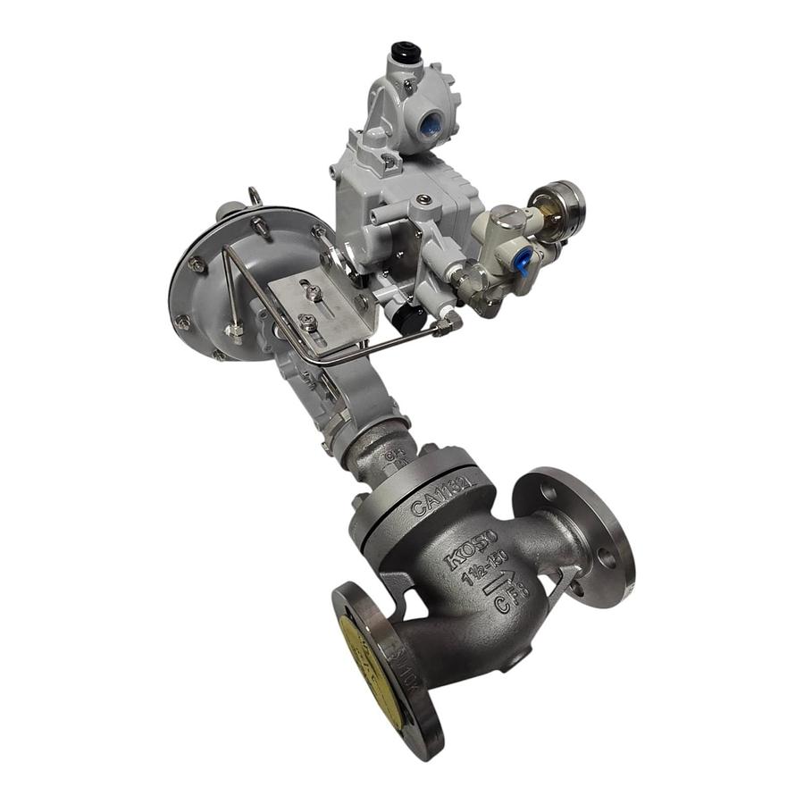 Used Koso 501T 1.5"x1.5" S/S Control Globe Valve w/ Rotork YT-1000 E/P Positioner NEW