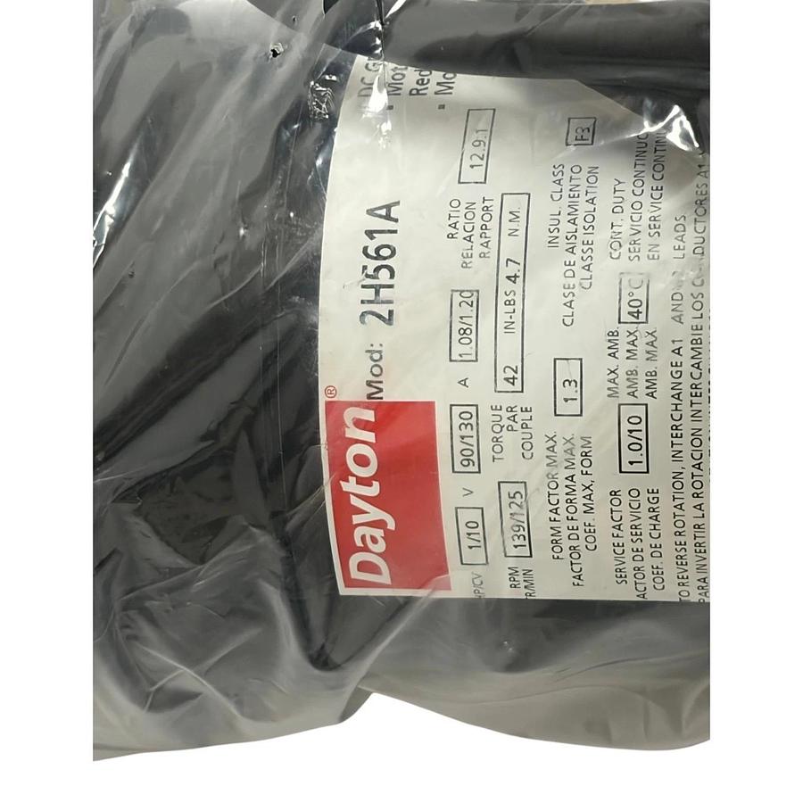 Used Dayton 2H561A Permanent Magnet DC Gearmotor 1/10 HP 90/130V 12.9:1 Ratio New