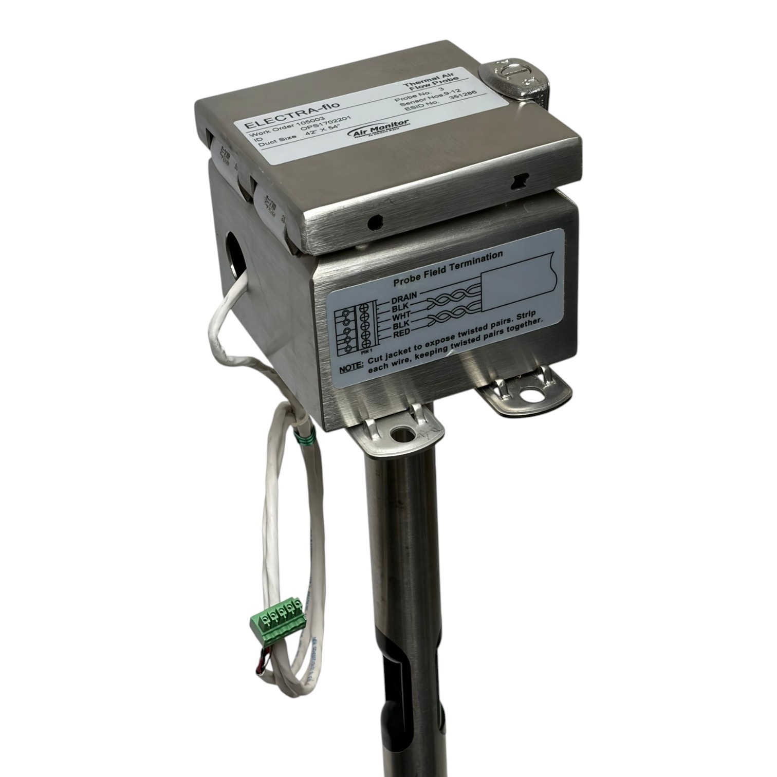 Used Air Monitor Corp Electra-flo Thermal Air Flow Probe 42 x 54 Duct Size New