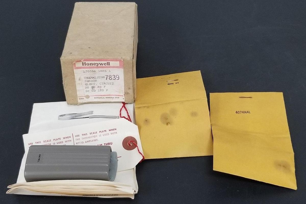Used NIB HONEYWELL L7035A-1023-1 THERMISTOR SENSOR ELECT. CIRCUIT 20-80 30-120 DEG. F