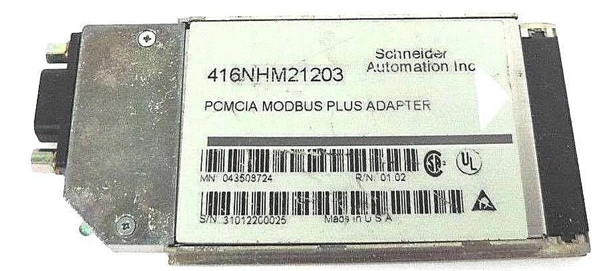 Used SCHNEIDER MODICON 416NHM21203 PCMCIA MODBUS PLUS ADAPTER, M/N: 043508724
