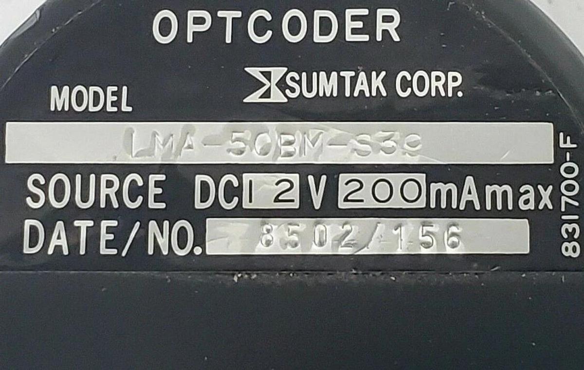 Used SUMTAK CORP LMA-50BM-S39 OPTCODER ENCODER 12VDC 200mA 831700-F LMA50BMS39
