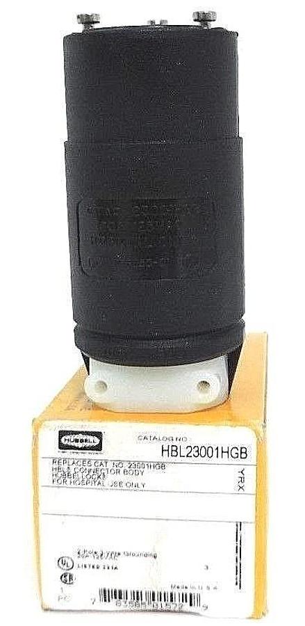Used NIB HUBBELL HBL23001HGB CONNECTOR BODY HOSPITAL GRADE, 20A, 125VAC, 2 POLE