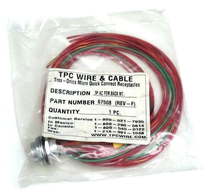 NEW TPC WIRE & CABLE 67508 (REV-F) 5P AC FEM. BACK MT.