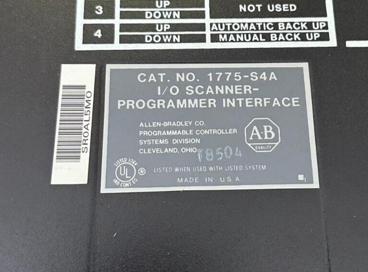 Used ALLEN BRADLEY 1775-S4A /A I/O SCANNER-PROGRAMMER INTERFACE 1775S4A