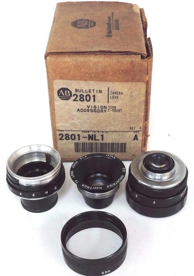 Used ALLEN BRADLEY 2801-NL1 VISION ACCESSORY CAMERA LENS 2801NL1 SER. A 25MM, C MOUNT