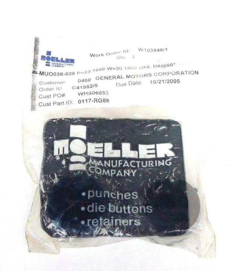 Used BAG OF 2 NEW MOELLER 0177-RG88 PUNCHES MUO038-025 P=23.7900 W=20.1900 B=3