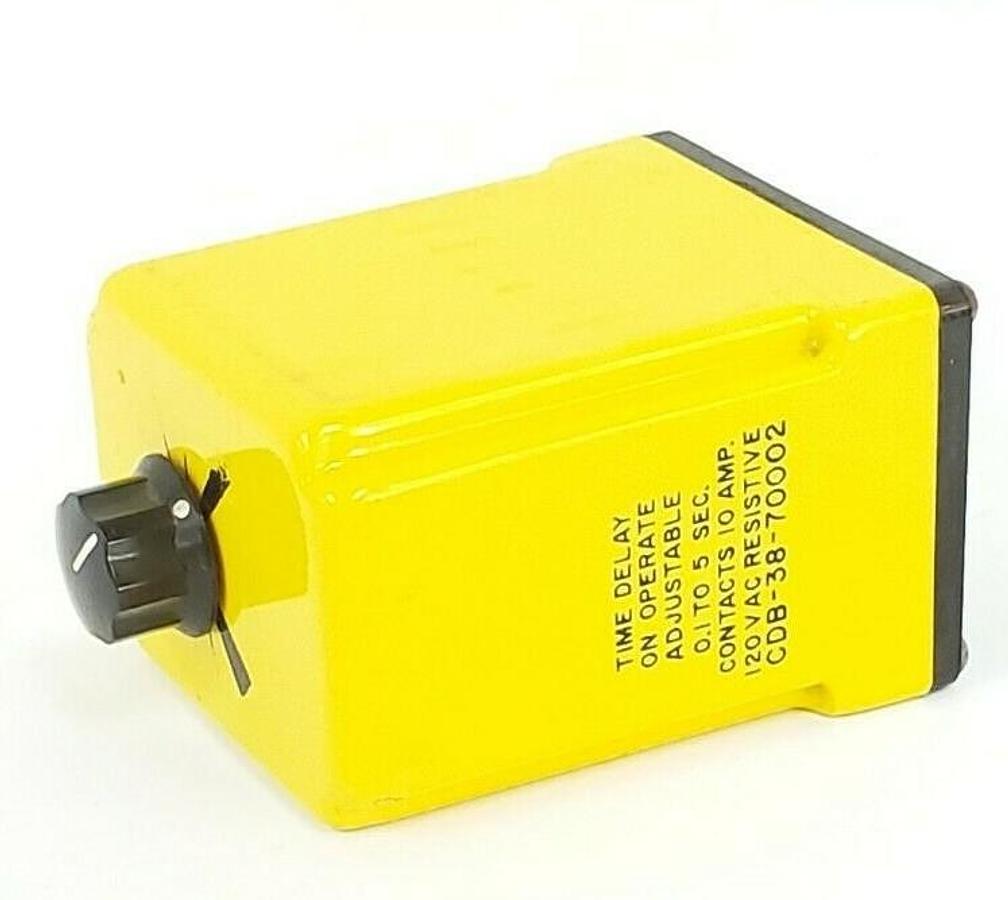 Used POTTER & BRUMFIELD CDB-38-70002 RELAY, 0.1-5.0SEC, CDB3870002 (MISSING NUMBERS)