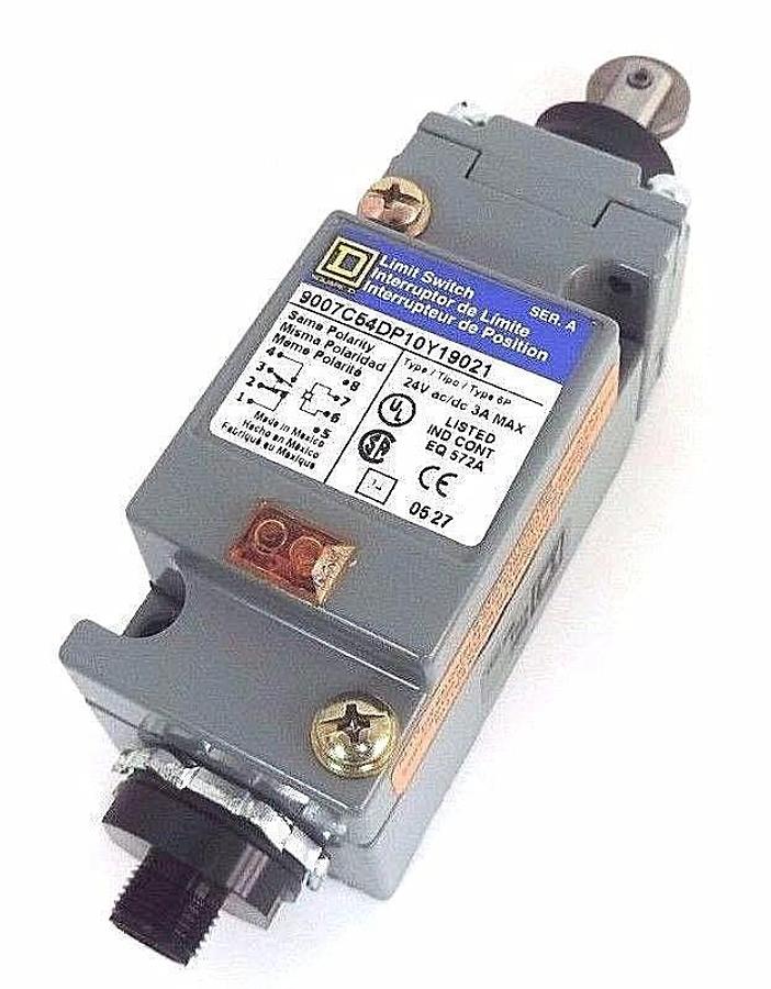 Used NIB SQUARE D 9007C54DP10Y19021 LIMIT SWITCH 9007-C54DP10Y19021, SER. A