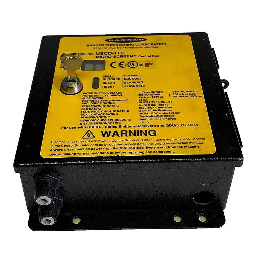 Used BANNER USCD-1T3 / USCD1T3 MICRO-SCREEN CONTROL BOX MSA-RM-2 MSA-PSD-1 50/60Hz