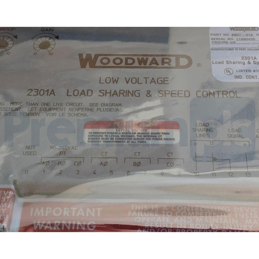 Used Woodward 9907-018 Rev. C | 2301A Low Voltage Load Sharing & Speed Control NSMP