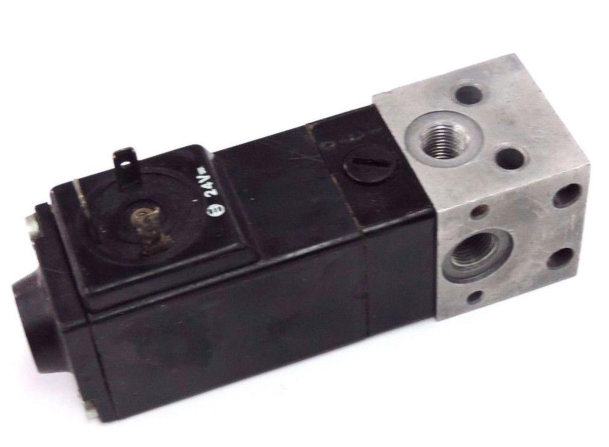 Used BOSCH 1824210104 SOLENOID VALVE COIL 24V W/ 1825503023 CONNECTION PLATE