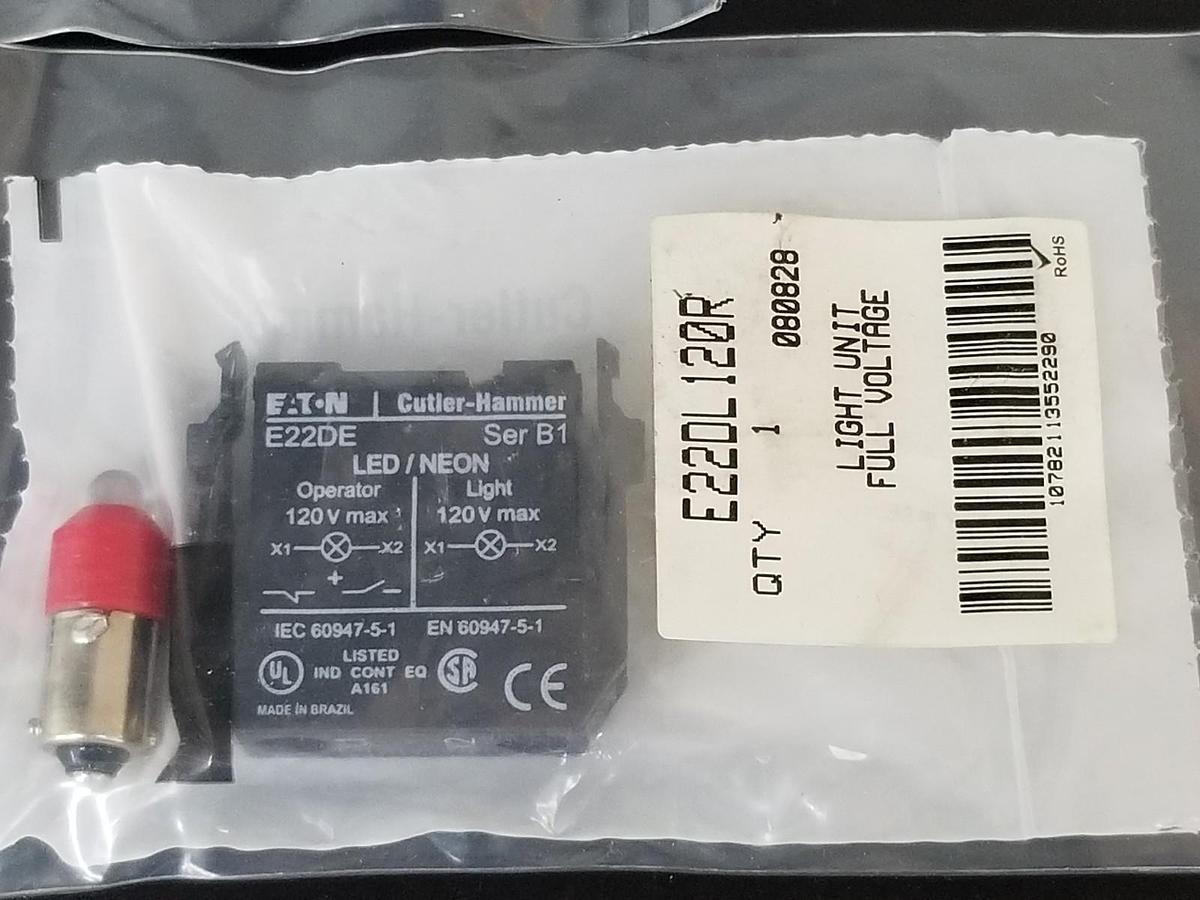 LOT OF 5 NEW EATON CUTLER-HAMMER E22DE DIRECT VOLTGE UNIT FOR LED/NEON BULB