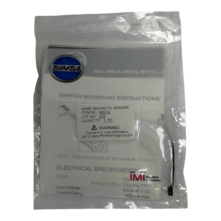 Used Bimba MSCQ GMR Magnetic Field Cylinder Position Sensor M8 PNP NO New Sealed