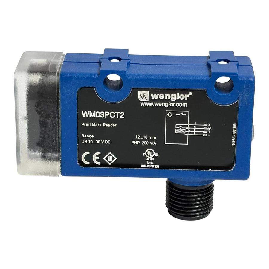 Wenglor WM03PCT2 Print Mark Reader Photoelectric Sensor with BEF-SET-02 Mounting