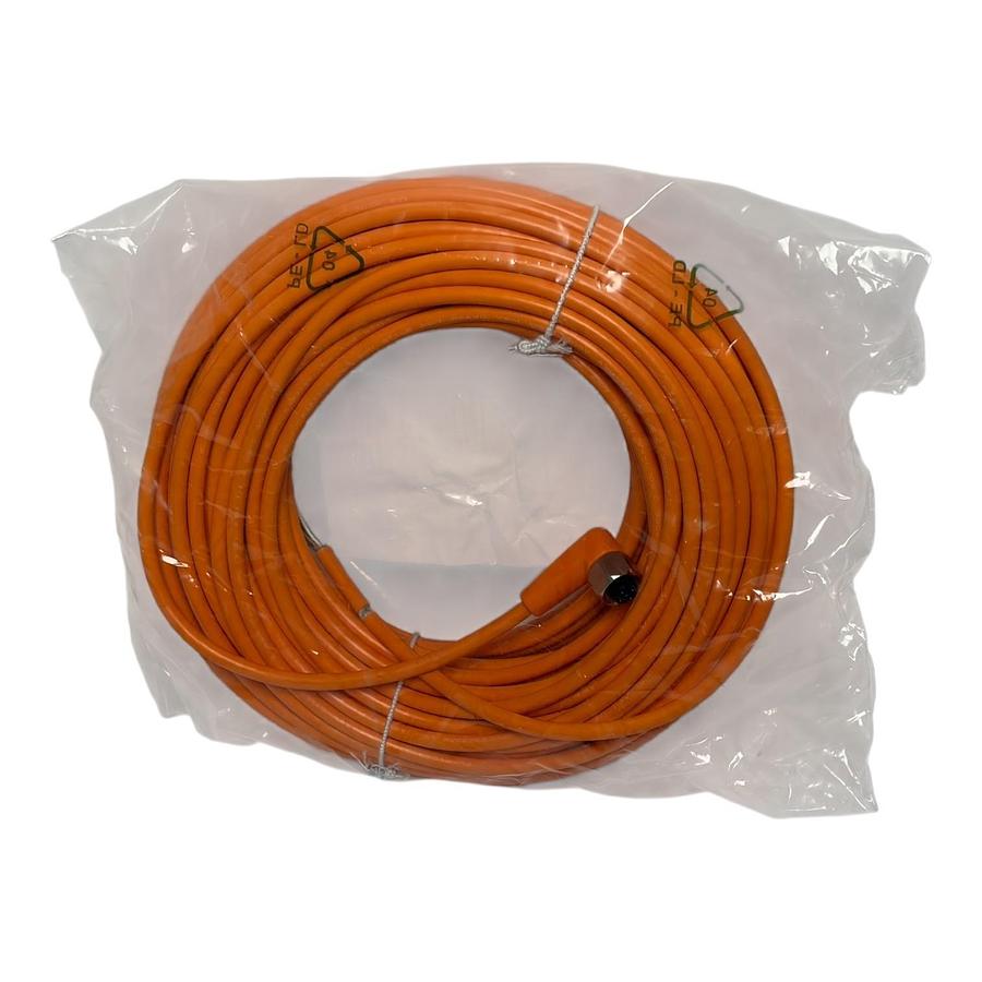 ifm electronic EVT412 M12 Female 5-Pin 25m Shielded Orange Sensor Cable New
