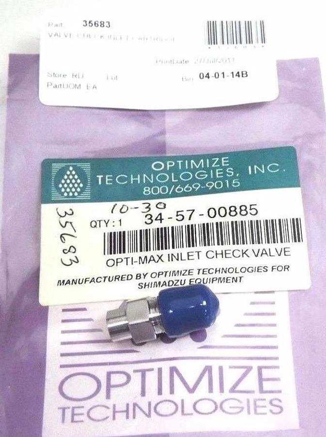 Used NEW OPTIMIZE TECHNOLOGIES 34-57-00885 OPTI-MAX INLET CHECK VALVE 1/8'' 345700885