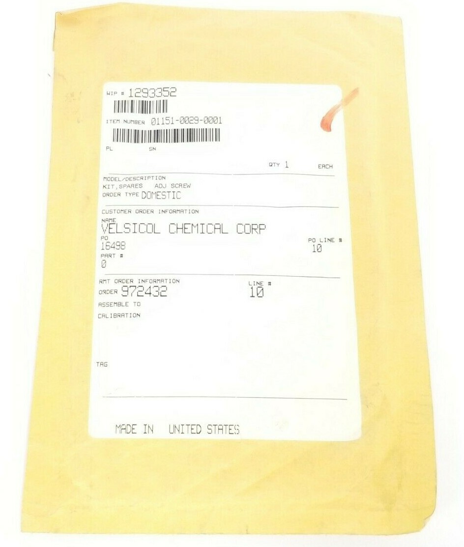 NEW FISHER ROSEMOUNT 01151-0029-0001 KIT, SPARES ADJ SCREW 0115100290001