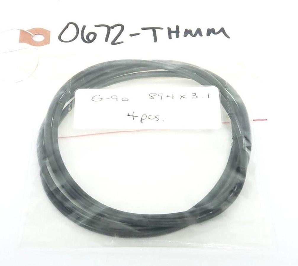 Used LOT OF 4 NEW GENERIC G-90 O-RINGS 0672-THMM, G90, 89.4 X 3.1