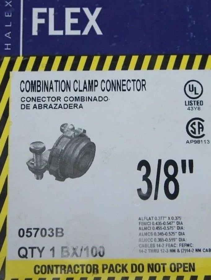 BOX OF 61 NEW HALEX 05703B COMNINATION CLAMP CONNECTORS 3/8"