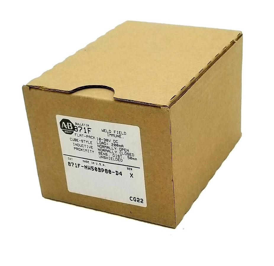 Used NIB ALLEN BRADLEY 871F-NW50BP80-D4 SER. X PROXIMITY SENSOR 871FNW50BP80D4
