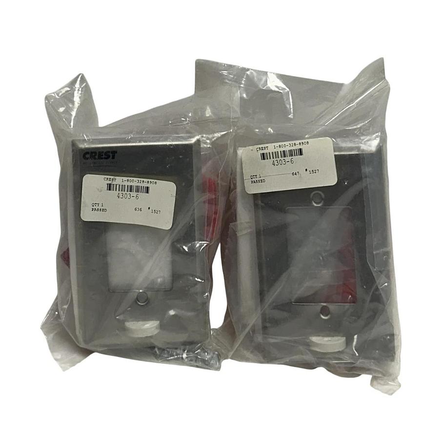 Used 2 CREST 4303-6 / 43036 NURSE CALL STATIONS DPST SWITCH RED RESET / CALL NSFS
