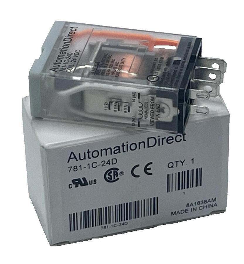 AutomationDirect 781-1C-24D Ice Cube Control Relay 24VDC SPDT 15A 5-Pin LED