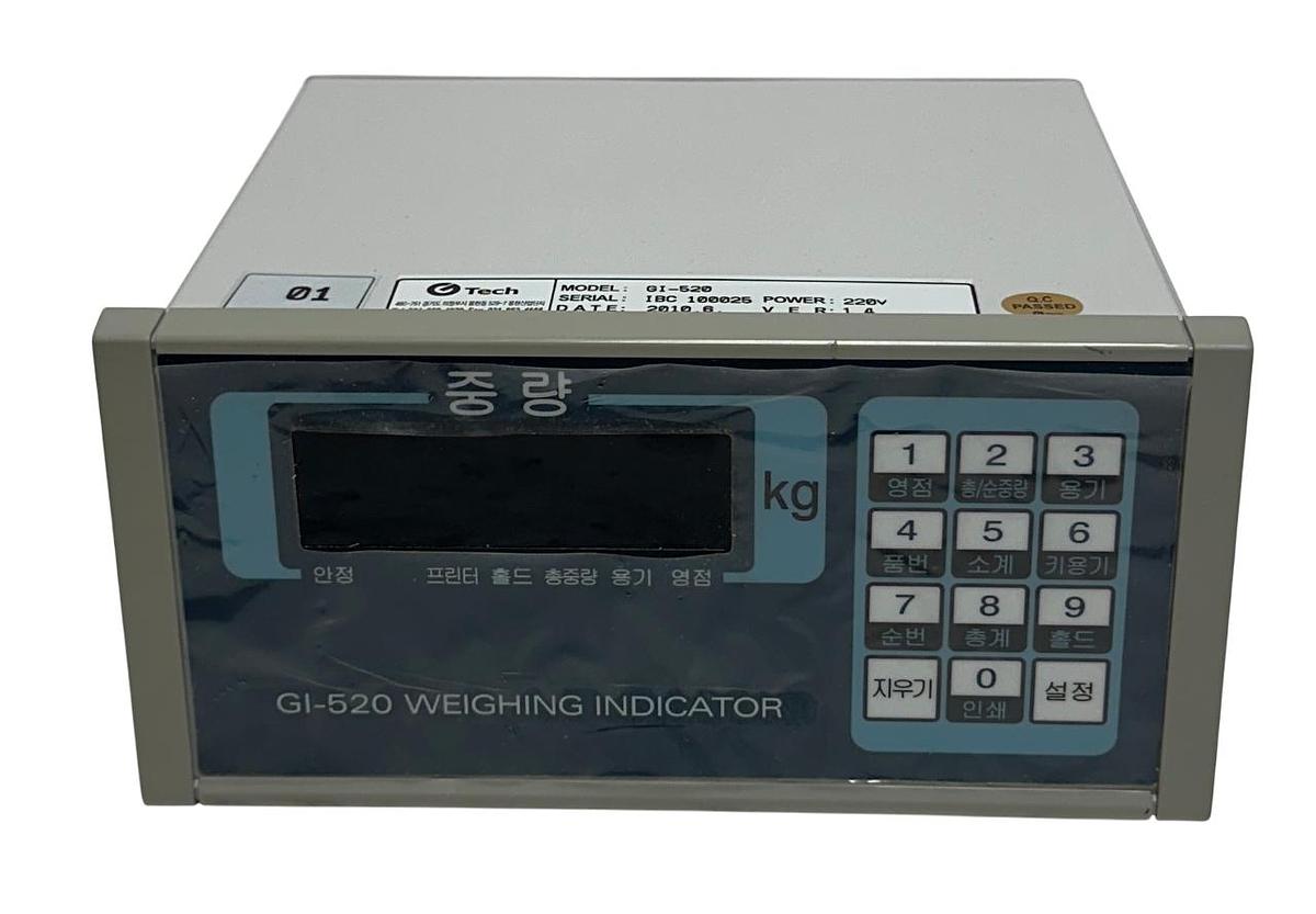 Used G TECH GI-520 / GI520 WEIGHING INDICATOR CONTROLLER 220V VER. 1.4 OEM NSNP