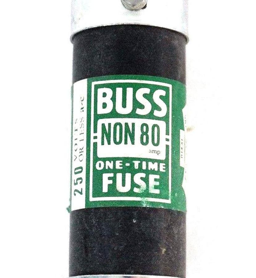 Used NEW BUSSMANN BUSS NON80 ONE TIME FUSE 250VOLTS NON-80 - LOT OF 8
