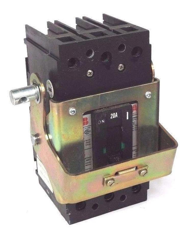 Used LOT OF 3 ABB UXAB-727131-R-103 CIRCUIT BREAKERS 20AMP 480VAC 500VDC TYPE ES