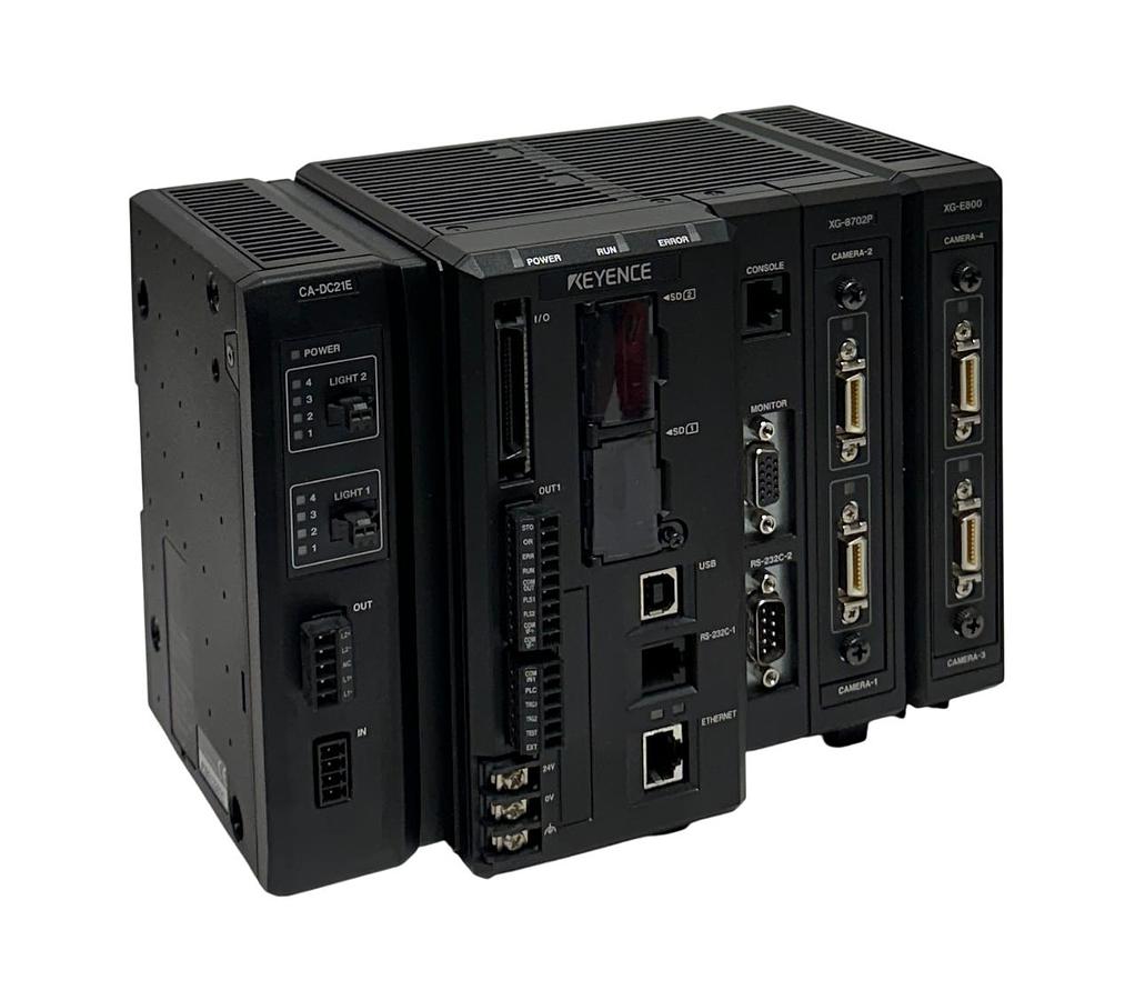 Used KEYENCE XG-8702P Multi-Camera Vision Controller CA-DC21E Light Unit XG-E800 Ext