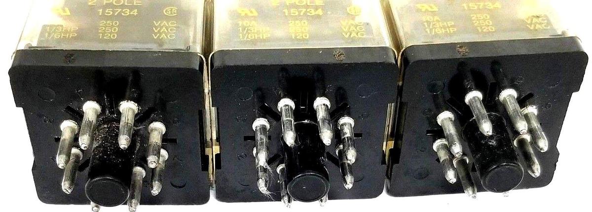 Used LOT OF 3 SQUARE D 8501-KPD12V53 GENERAL PURPOSE RELAY 8501KPD12V53, SER. D, 24V