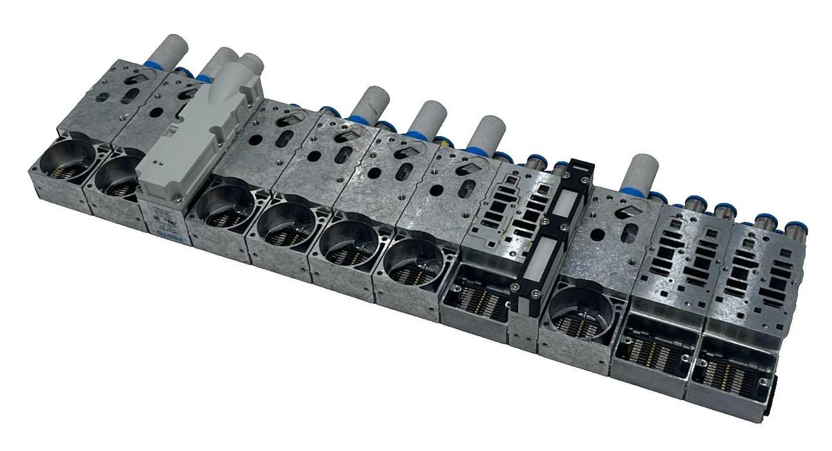 Used Festo MPA Valve Manifold Assembly 7) 542223 Sub-bases 3) 538000 2) Supply Plates