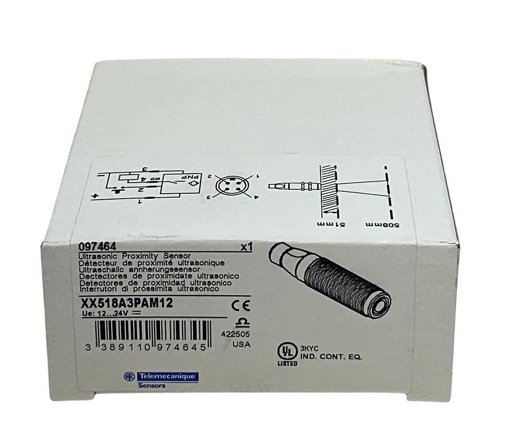 TELEMECANIQUE XX518A3PAM12 ULTRASONIC PROXIMITY SENSOR 12-24VDC M12 097464 NSMP