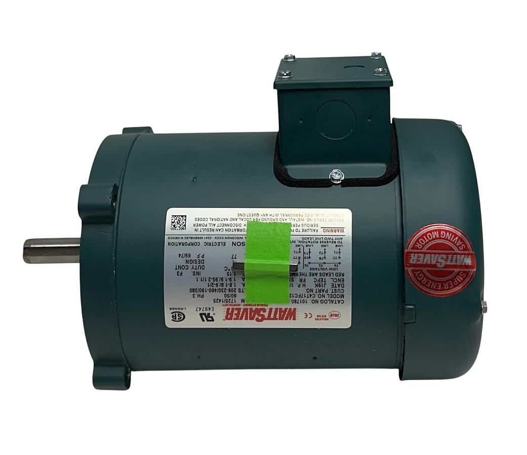 Used LEESON 101780.00 / C4T17FC12C WATTSAVER ELECTRIC MOTOR 1/2HP 3PH 5/8'' NSMP