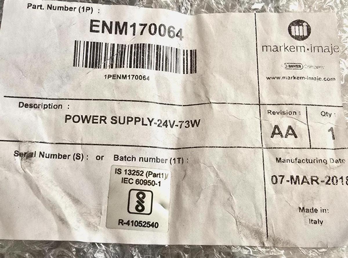 Used Markem-Imaje ENM170064 Crayon Plus Power Supply 24V 73W CRCO-43566 | 4020 Series