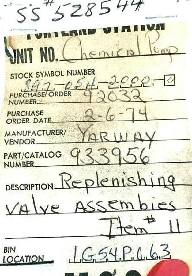LOT OF 3 NEW YARWAY 933956 REPLENISHING VALVE ASSEMBLIES